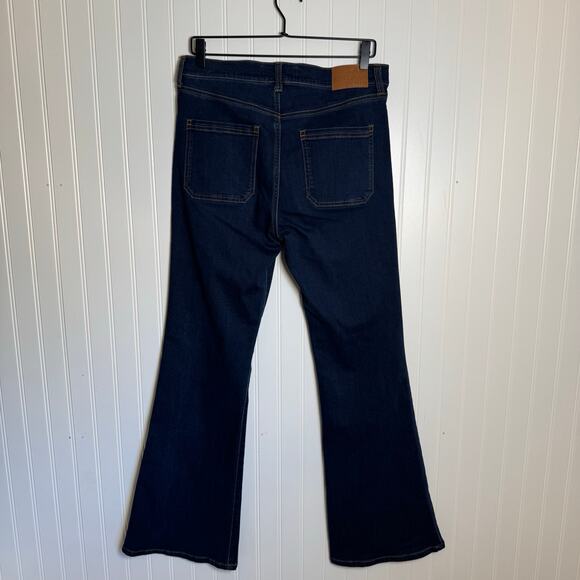 Sam Edelman Skinny Flare-Leg Patch Pockets Pants Dark Wash Denim Jeans Size 30 - Picture 3 of 10